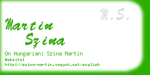 martin szina business card